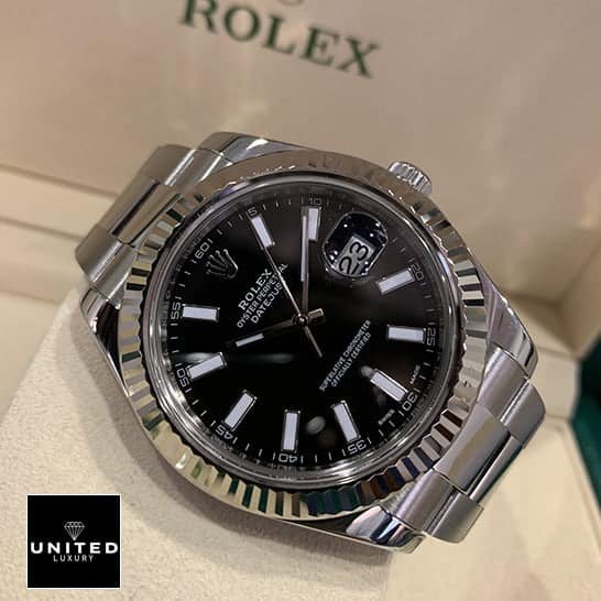 Rolex Datejust 116334BKSO Automatic Rolex Datejust II Automatic Black Dial 116334BKSO Fluted Bezel Replica in the box