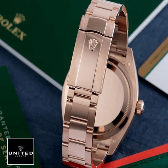 Rolex Sky-Dweller 326935-0007 Rolex Sky-Dweller 326935-0007 Rose Gold Oyster Bracelet Fold Clasp on the Rolex Logo Replica