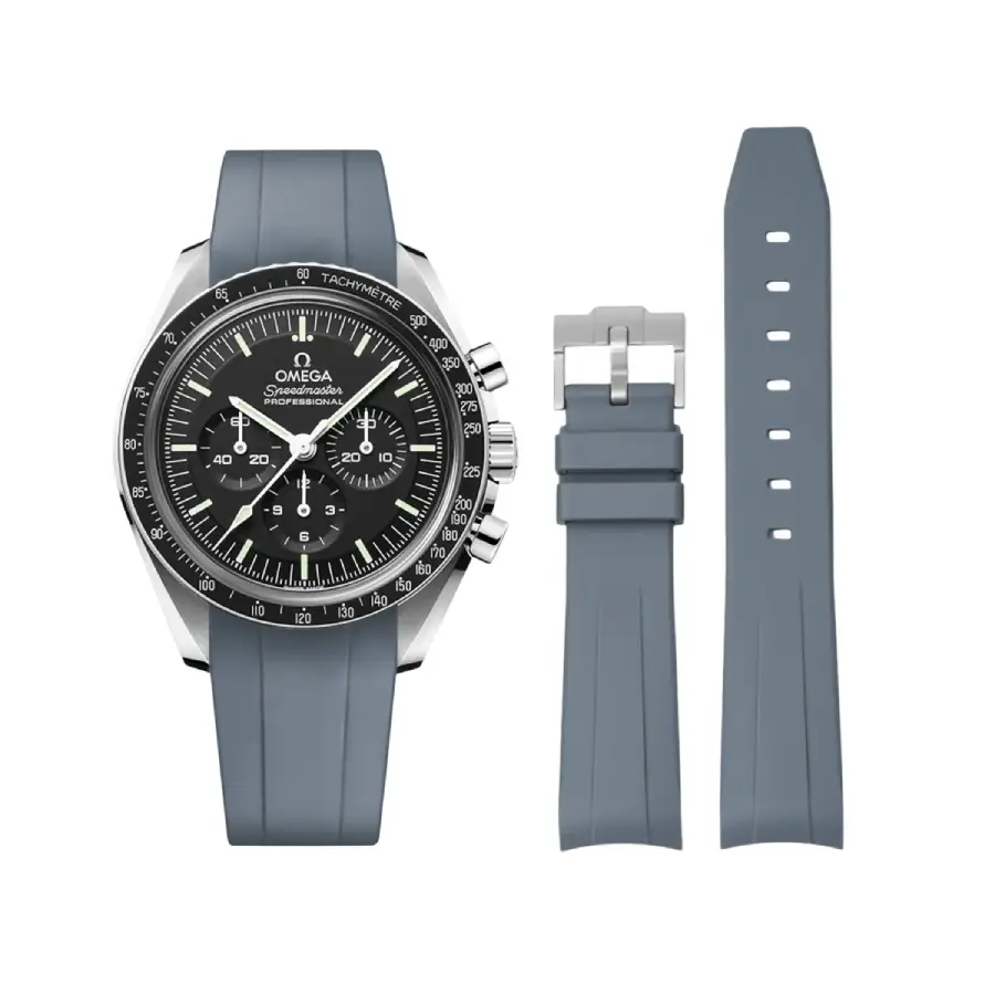 97ba6f26d7a0f2da28e5767d478838c7d2bfb5f7 Omega – Speedmaster – Rubber Strap – Grey - Image 1