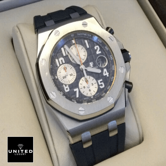Audemars Piguet Royal Oak 26470ST.OO.A027CA.01. Audemars Piguet Blue Dial Rubber Blue Bracelet Replica in the box