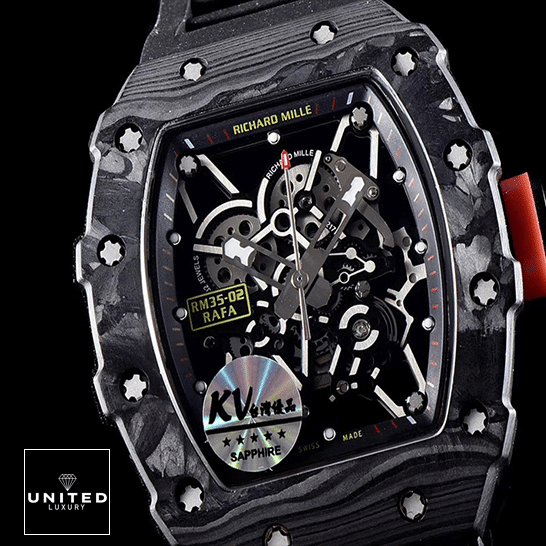 Richard Mille RM 35-02 Richard Mille RM3502 Automatic Carbon Skeleton Black Replica close view