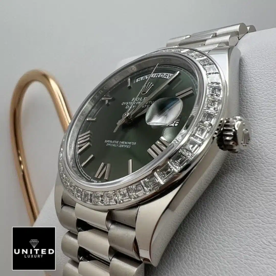Rolex Day-Date 228238 Rolex Day Date 228349RBR Replica Right Side Stainless Steel Crown Pusher