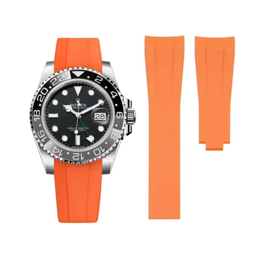 99afc015a7c2fef6ba72a4b0a080ebeafde88f0c Rolex – GMT-Master – Rubber Strap – Orange - Image 1