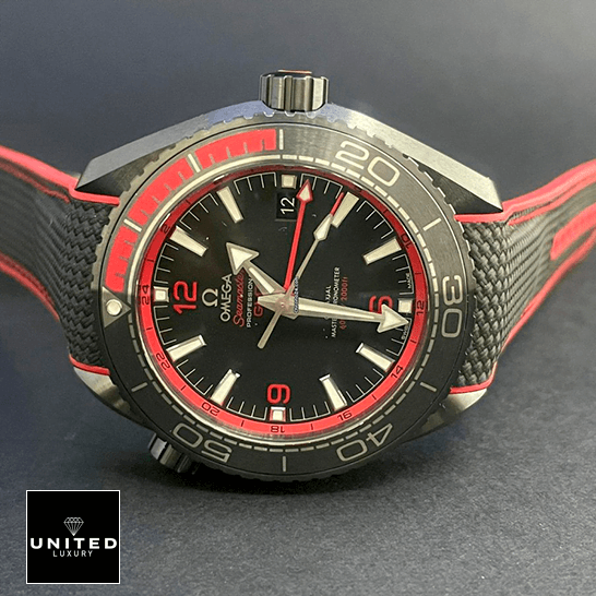 Omega Seamaster Planet Ocean Co-Axial Master Chronometer 215.92.46.22.01.003 Omega Seamaster Black Dial Red Bezel Replica side view