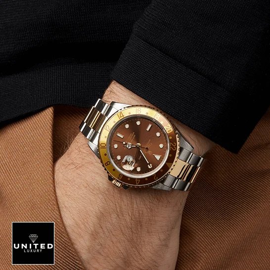 Rolex GMT Master 126613LN Rolex Submariner Date 126613LN Two-Tone Oyster Replica on his arm