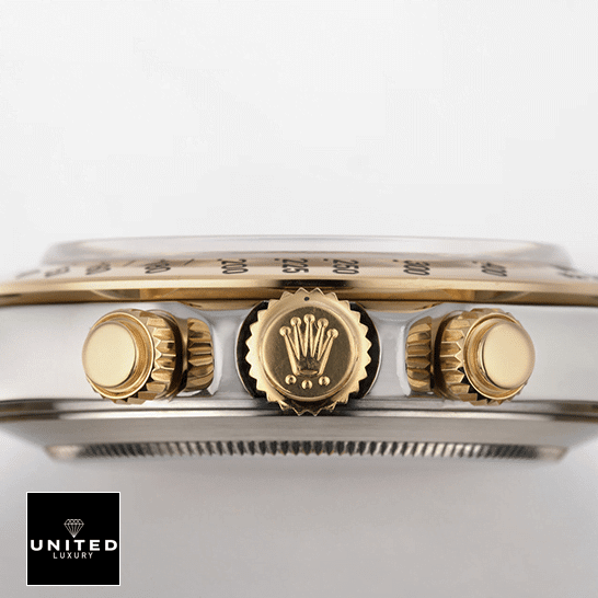 Rolex Daytona Cosmograph 16523 Rolex Daytona S.Steel Case Yellow Gold Crown & Button Pusher 16523 Replica