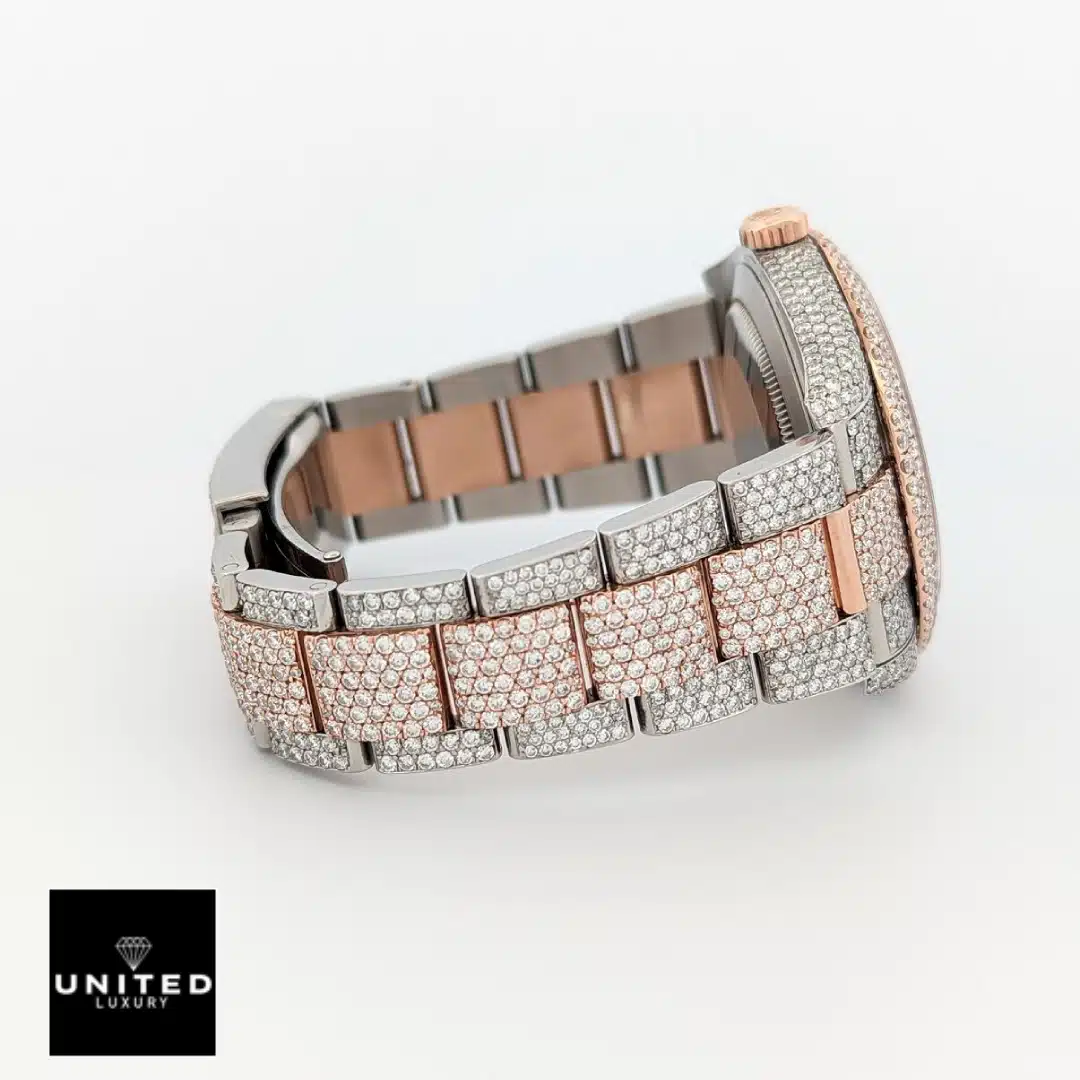 Rolex Datejust 126303 Rolex Datejust 126303 Replica two-tone Oyster watch with a fully iced-out design