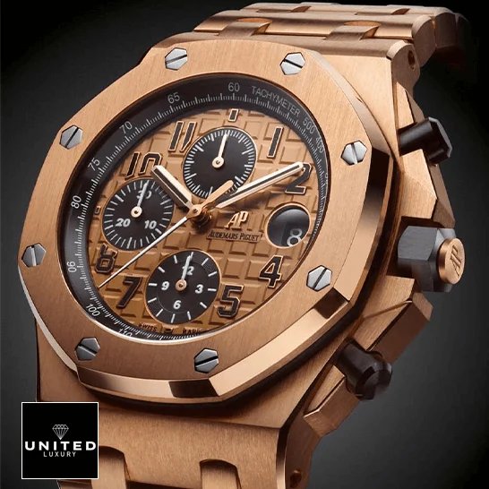 Audemars Piguet Royal Oak 15500OR Audemars Piguet Royal Oak Offshore Rose Gold Replica black background