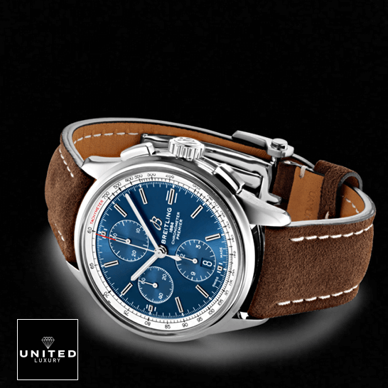 Breitling Premier B01 Chronograph A13315351C1P2 Breitling Premier Automatic Blue Dial Steel Case Replica black background