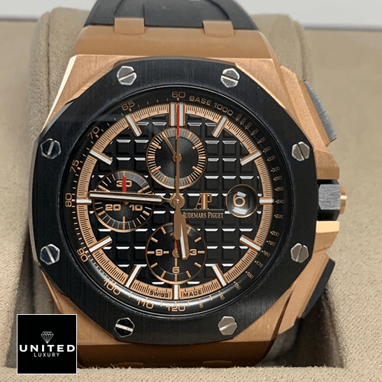 Audemars Piguet Royal Oak Offshore 26208ST.OO.D305CR.01 Audemars Piguet Royal Oak Gold Black Bezel Replica in the box