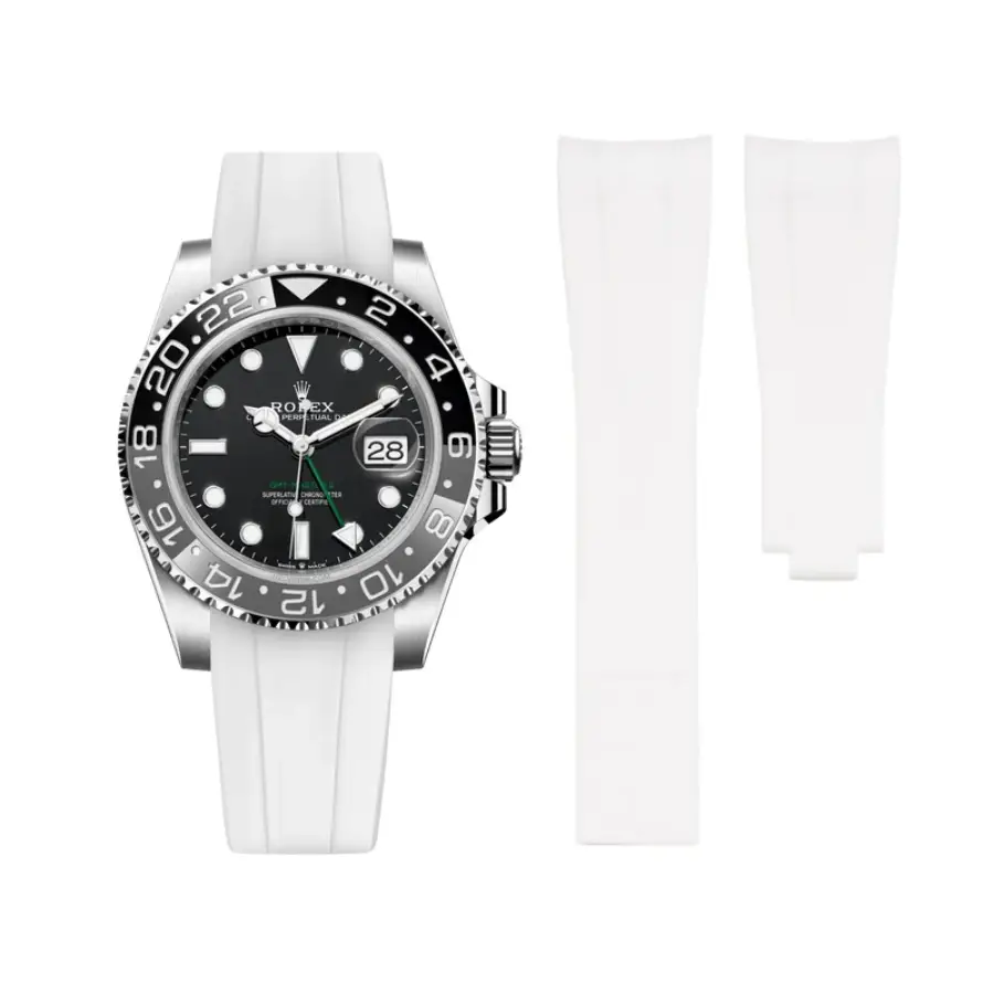 b8fb08250c2180935fae93894e3ec700fc77c18c Rolex – GMT-Master – Rubber Strap – White - Image 1