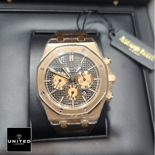 AP Royal Oak Chronograph 26331OR.OO.D821CR.01 Audemars Piguet Royal Oak 26331OR.OO_.1220OR.02 Chocolate Dial Replica in the box