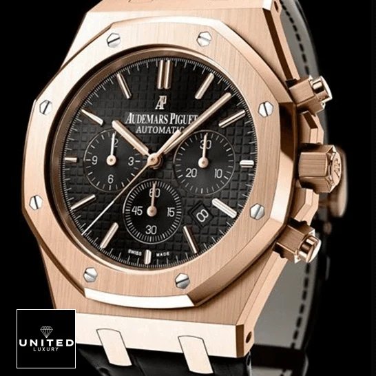 Audemars Piguet Royal Oak Chronograph 26320OR Audemars Piguet Royal Oak 26320OR.OO_.D002CR.01 Black Dial Replica black background