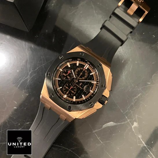 Audemars Piguet Royal Oak Offshore 26208ST.OO.D305CR.01 Audemars Piguet Royal Oak Offshore Black Rubber Bracelet Replica ın the ceramic