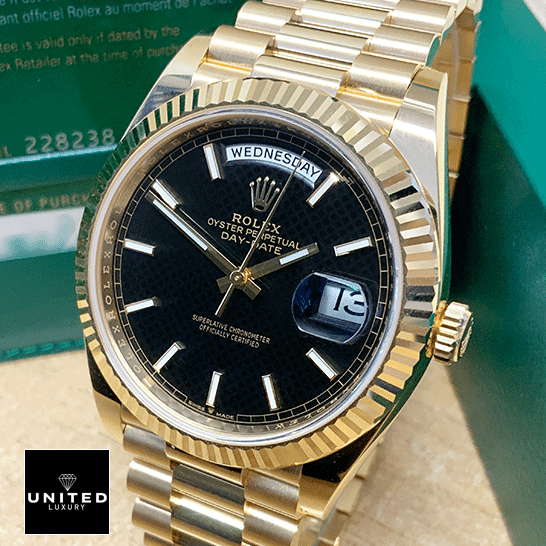 Rolex Day-Date 228235-0002 Rolex Day-Date 228235 Replica beside the Rolex Box