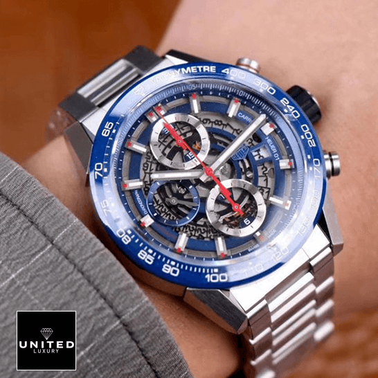 TAG Heuer Carrera 01 CAR201T Tag Heuer cAR201T.BA0766 Carrera Automatic Blue Bezel Replica on the wrist