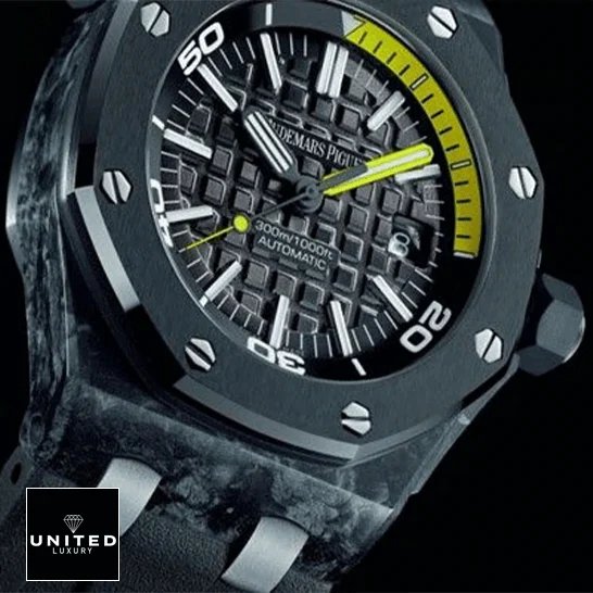Audemars Piguet Royal Oak Offshore Diver 15706AU Audemars Piguet Automatıc 15706AU Black Replica black background