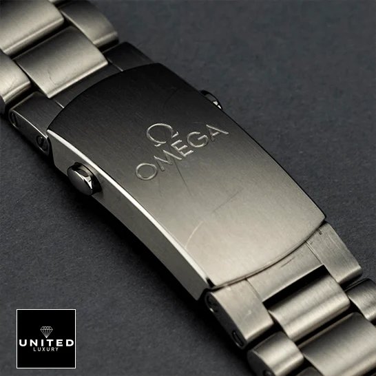 Omega 232_90_42_21_03_001 Stainless Steel Clasp Replica closed clasp grey background
