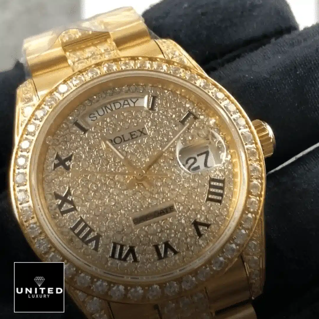 Rolex Day-Date Rolex Datejust 116622 Replica yellow gold gem-set bezel and sapphire crystal