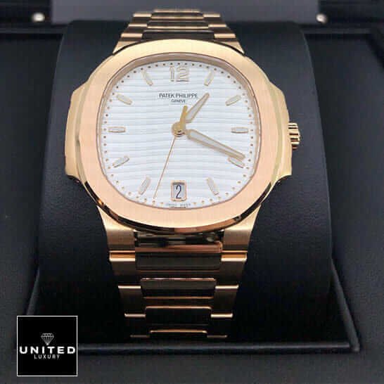 Patek Philippe Annual Calendar Moonphase 5396R-011 Patek Philippe Rose Gold White Dial Replica in the black box