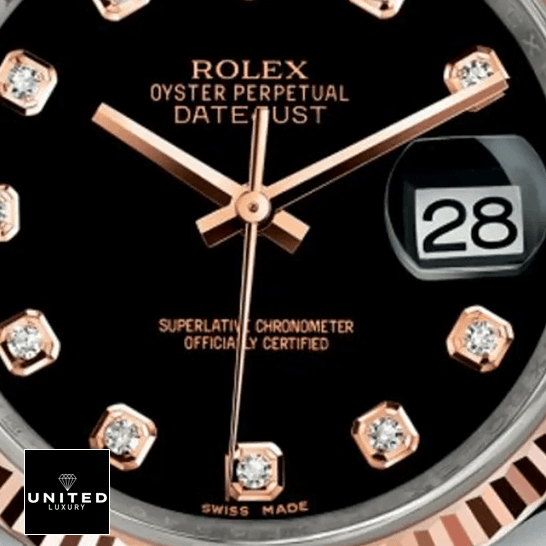 Rolex Datejust 126231 Everose Two-Tone Perfect Clone Quality Rolex Datejust 126231 Black Dial Diamond Replica