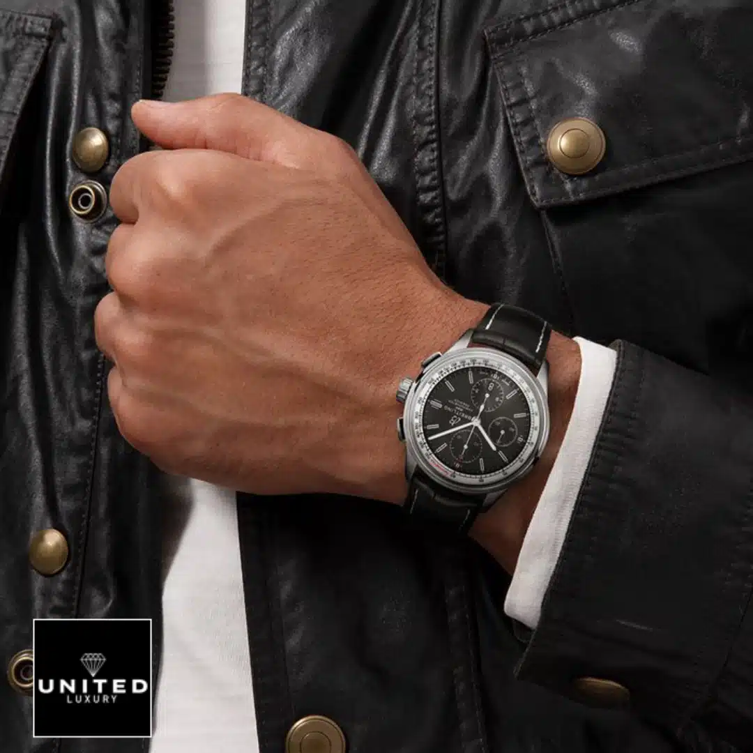 He's got a Breitling Premier Chronometer A13315351B1P2 Replica watch on his wrist
