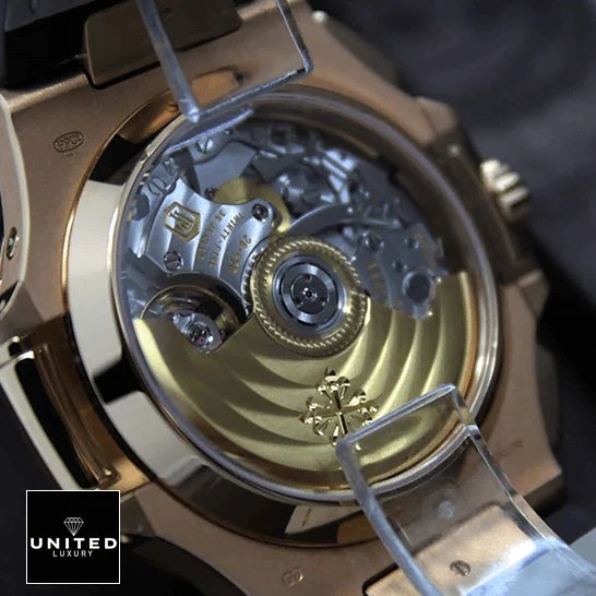 Patek Philippe Nautilus Chronograph Flyback 5980R-001 Audemars Piguet Nautilus Rose Gold Case Replica mechanism view
