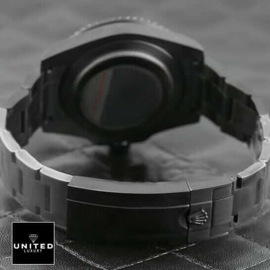 Rolex Submariner Blaken 116611N Rolex Blaken Submariner Oyster Bracelet and Clasp on the Black Table