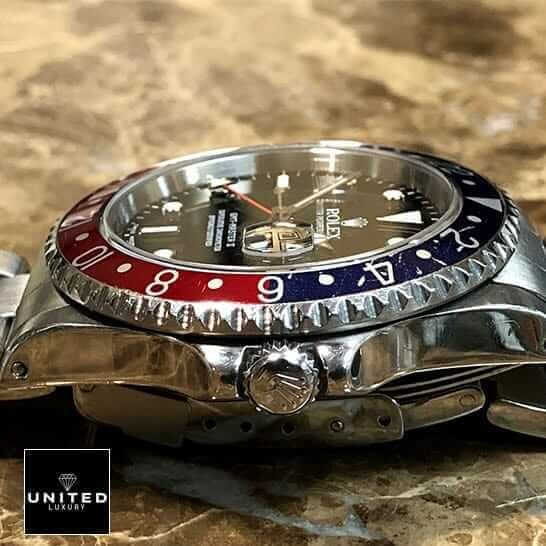 Rolex Submariner GMT-Master II 16710 Blue & Red Bezel Replica Silver Crown Pusher