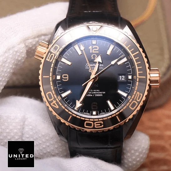 Omega Seamaster Diver Ceramic 215.62.40.20.13.001 Ultra Accurate Clone Omega Seamaster Planet Ocean Ceramic Black Dial Replica on the hand