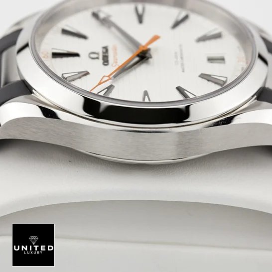 Omega Seamaster Aqua Terra Co-Axial Master Chronometer 220.12.41.21.02.002 Pro Clone 1:1 omega aqua terra 220.12.41.21.02.002 replica leftside Omega Seamaster Aqua Terra White Dial 220.12.41.21.02.002 Replica white background