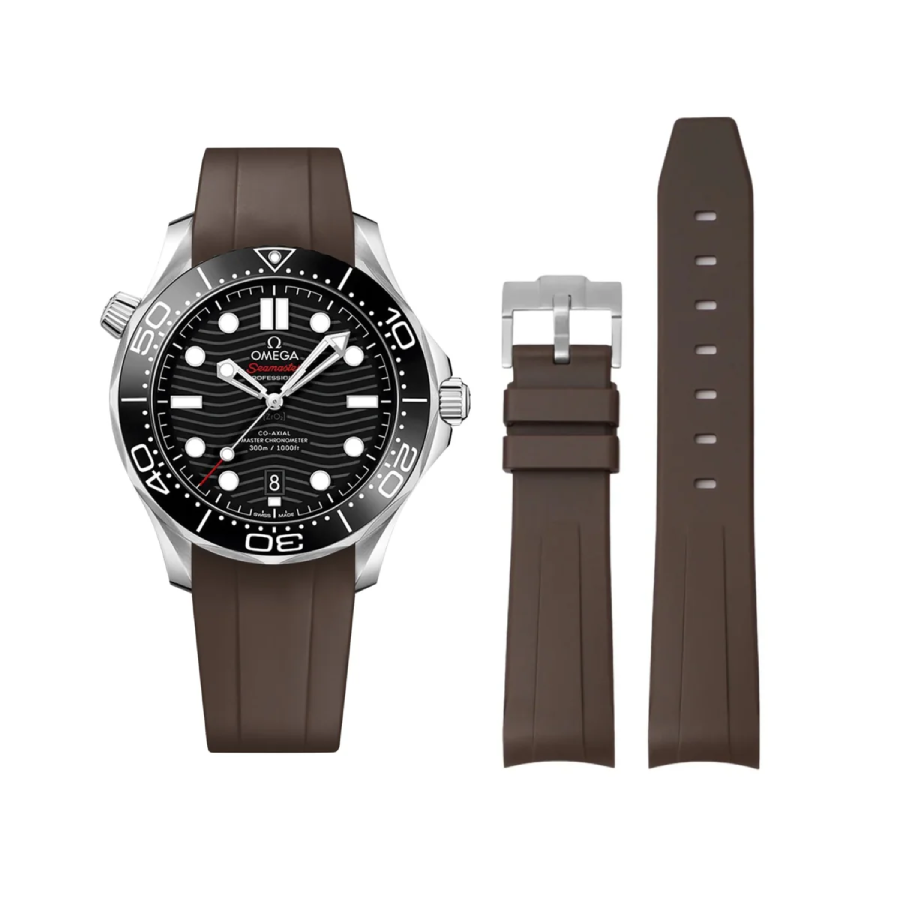 fe58f2392e2db2b623e4126bdcaba3c443b382a8 Omega – Seamaster – Rubber Strap – Brown - Image 1